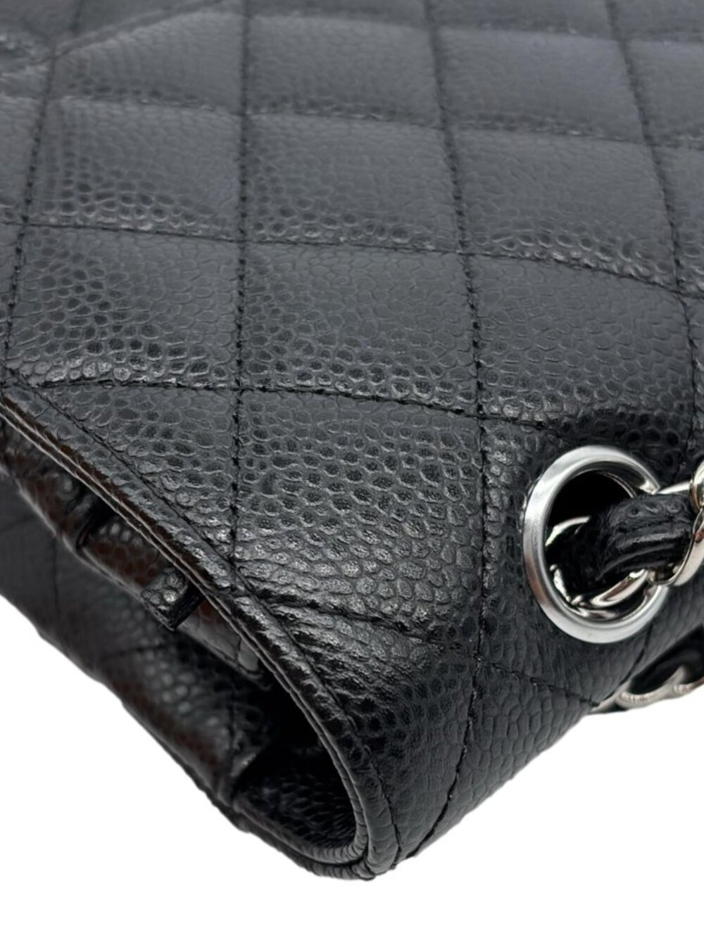 Chanel Classic Double Flap Medium Quilted Caviar Leather Shoulder Bag Black - Picture 5 of 14